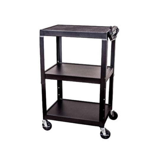 Steel Adjustable Height AV Cart – Rolling Audio Video Display Stand